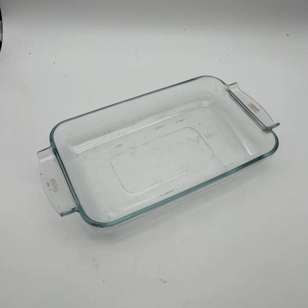 vintage Pyrex (made in France) clear glass baking or loaf dish 238 E